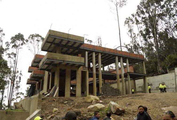 Predio El Bambú/Construcción ilegal en Cerros Orientales de Bogotá.