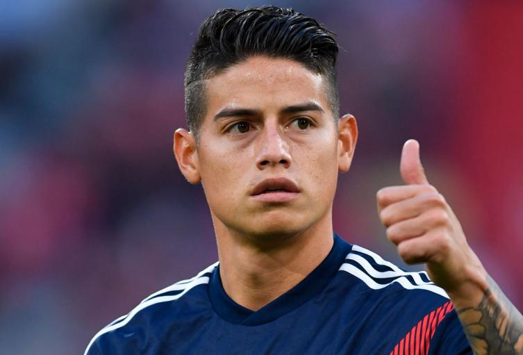 James Rodríguez, previo a uno de los partidos del Bayern Munich en la temporada