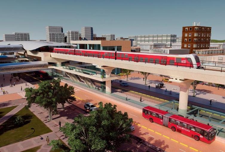 Render metro de Bogotá en uno de los sectores de la capital