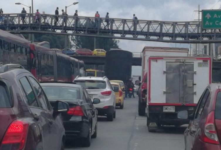 Trancón en Transmilenio