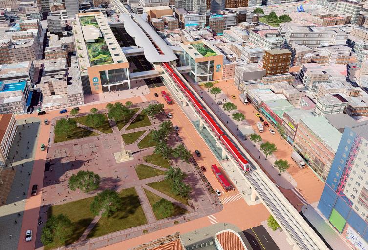Un render del Metro de Bogotá