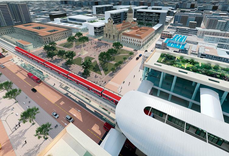 Un render del Metro de Bogotá