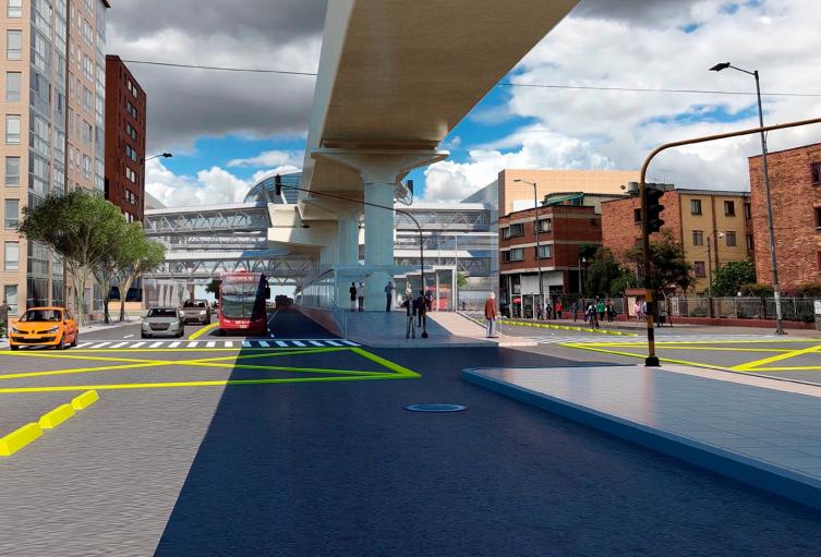 Un render del Metro de Bogotá