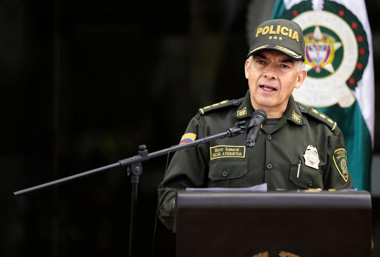 El general Óscar Atehortúa, director de la Policía Nacional