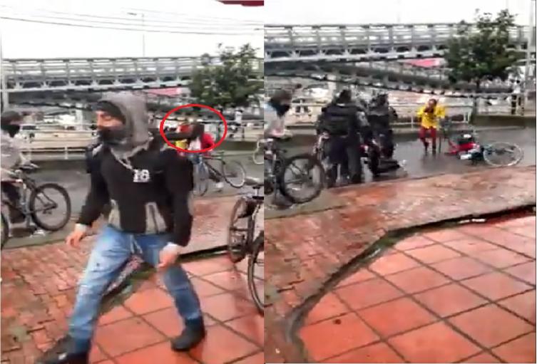 Mujer recibió patada en la cara del Esmad Mujer recibió patada en la cara del Esmad