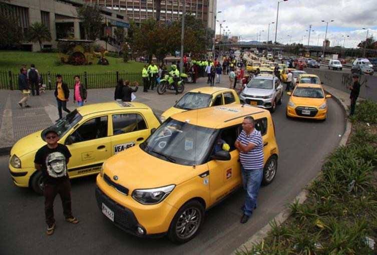 Taxistas en Bogotá