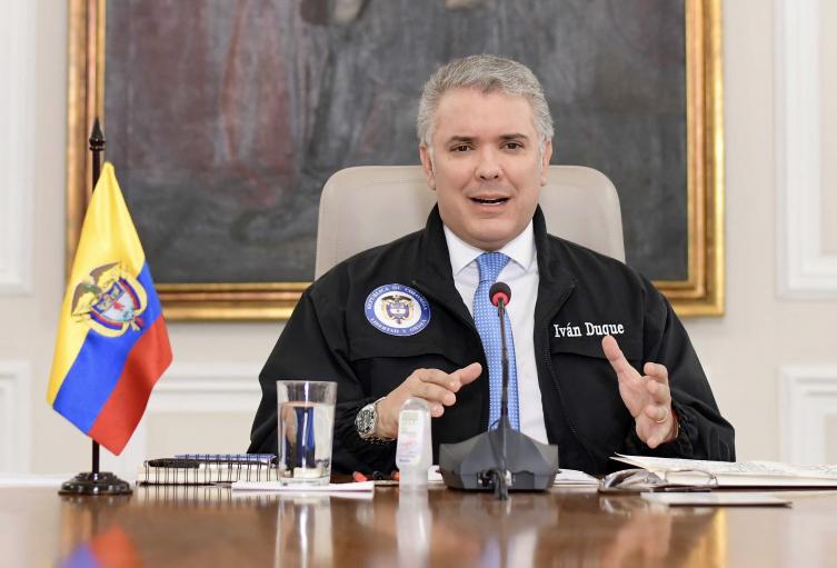 Presidente Iván Duque, entregando balance sobre la emergencia por el coronavirus.