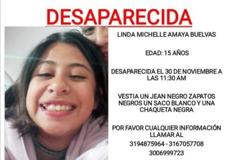 Linda Michelle Amaya, reportada como desaparecida