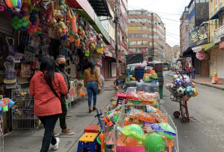 Sector comercial de San Victorino, en el centro de Bogotá