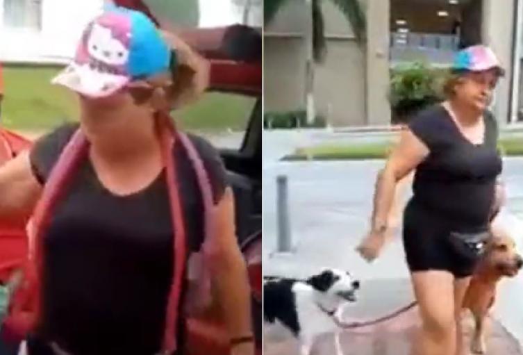 Mujer lanzó popo de perro a un puesto callejero