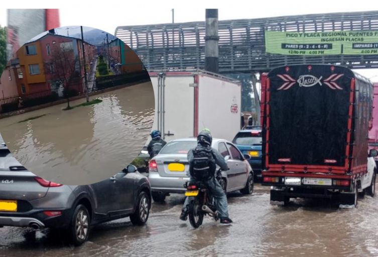 Lluvias paralizan Soacha: la Autopista Sur quedó como río con carros Lluvias paralizan Soacha: la Autopista Sur quedó como río con carros