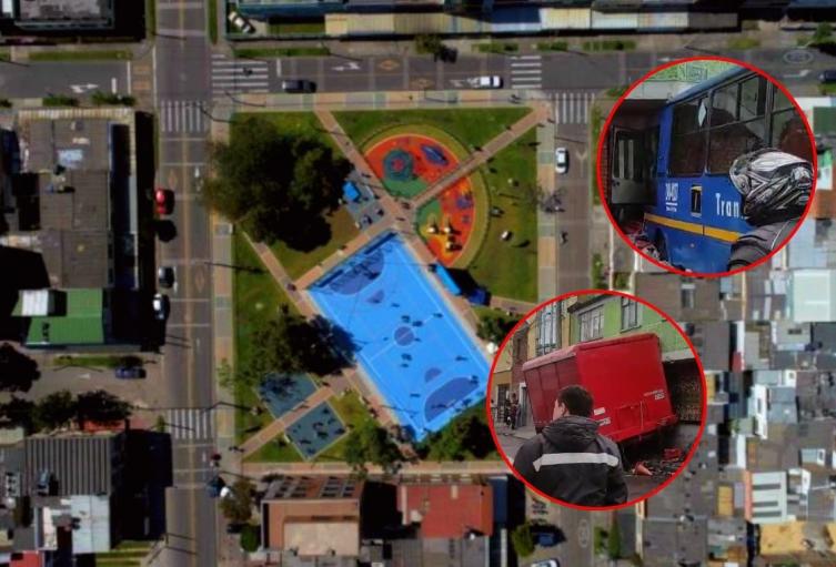 Accidente en Engativá: camión y SITP se fueron de frente contra casa
