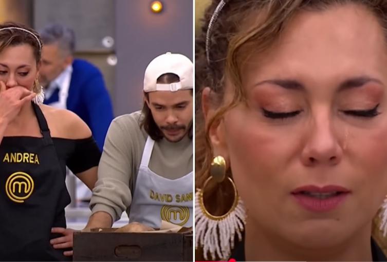Andrea Guzmán llora en MasterChef Celebrity