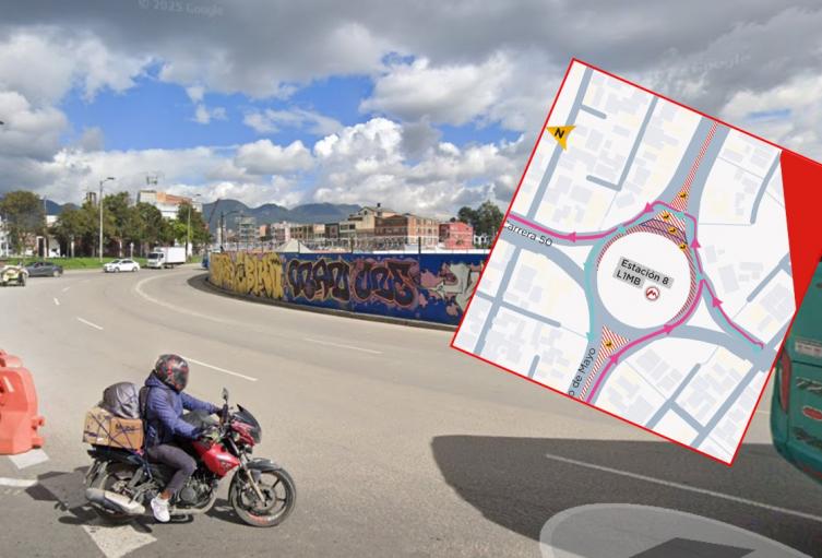 Obras del metro de Bogotá en la avenida Primero de Mayo con carrera 50