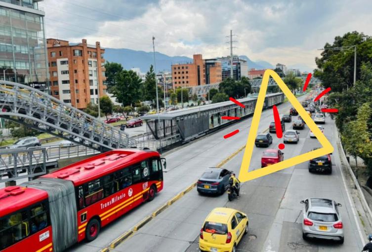 Fuerte trancón en la autopista Norte con calle 125: usuarios desesperados