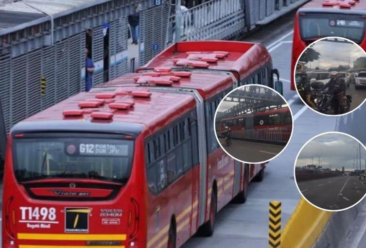 Bloqueo en NQS con Av. Mutis genera caos y cierra estaciones de TransMilenio