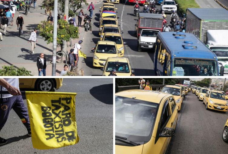 Paro de taxistas en Bogotá: cerca de 300 conductores protestan a esta hora