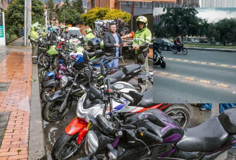 Peligro en las vías taches amenazan a motociclistas en Bogotá Peligro en las vías taches amenazan a motociclistas en Bogotá