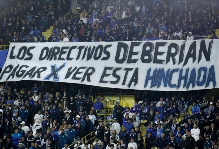 Protesta de hinchas de Millonarios