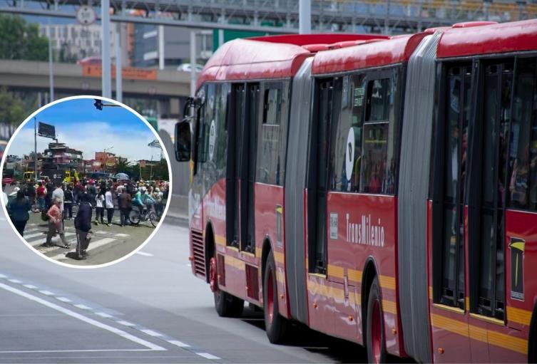 Manifestación paraliza TransMilenio y la movilidad en Suba Manifestación paraliza TransMilenio y la movilidad en Suba