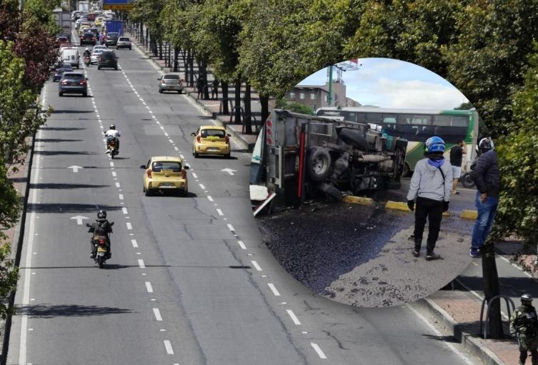 Volcamiento en la calle 80