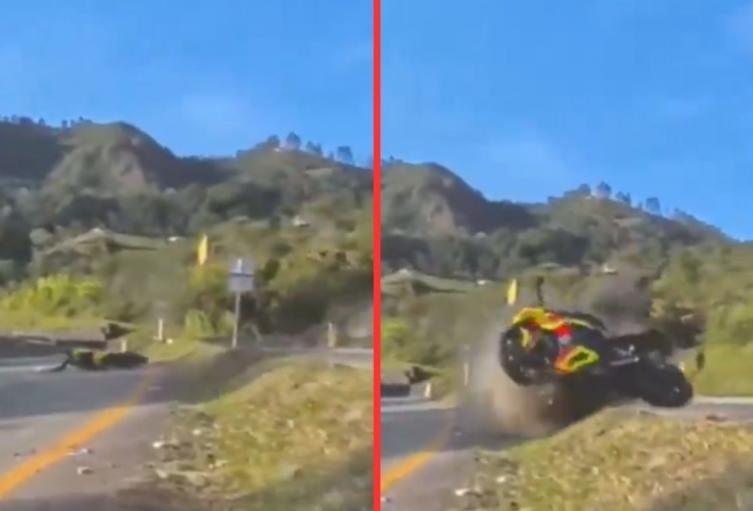 Dos motociclistas salieron volando en accidente en la vía Bogotá – Villeta Dos motociclistas salieron volando en accidente en la vía Bogotá – Villeta