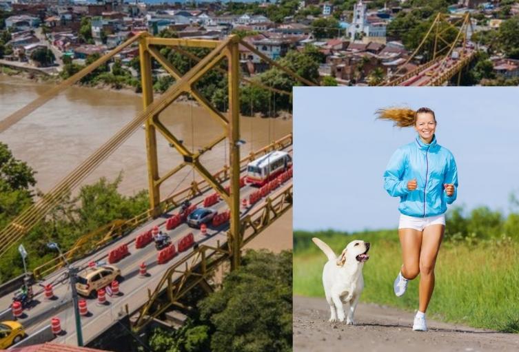 Amantes del running y los peludos carrera épica junto al río magdalena Amantes del running y los peludos carrera épica junto al río magdalena