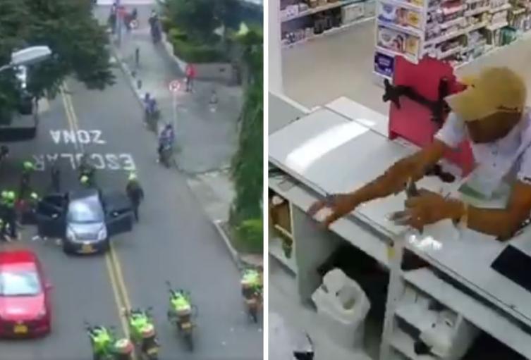 Policía Metropolitana de Bogotá capturando a los 'Pisasuaves'