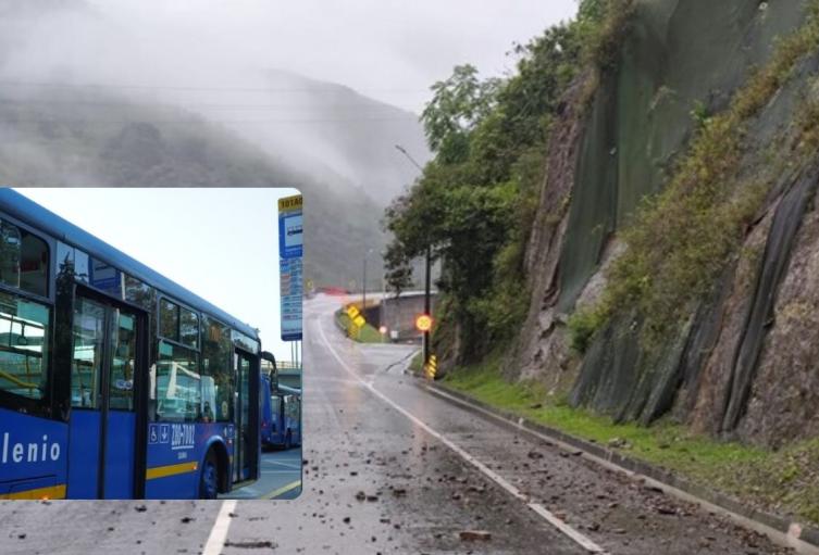 Cierre en la vía al Llano pega duro TransMilenio suspende servicios Cierre en la vía al Llano pega duro TransMilenio suspende servicios