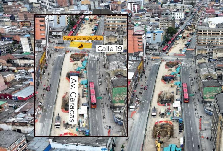 Cierre en la calle 19 con avenida Caracas