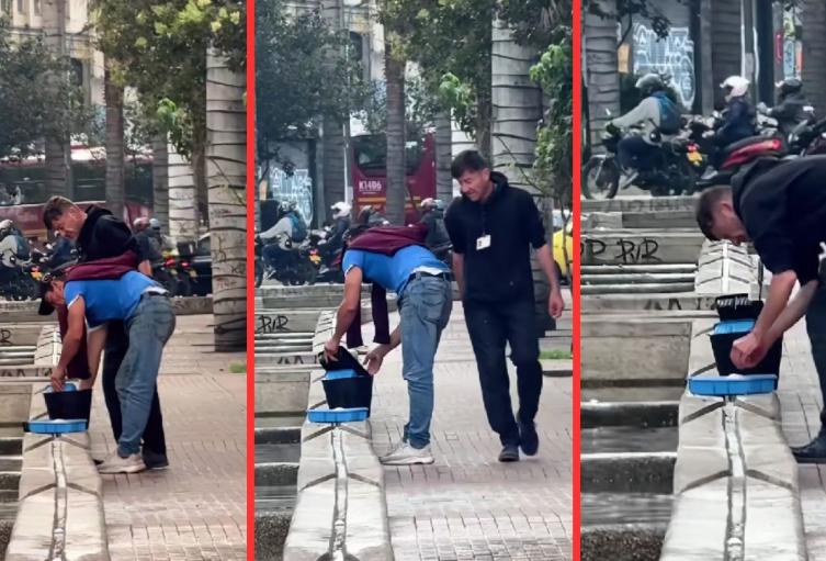 En video quedó registrado el momento en que presuntos vendedores lavan pollo en las aguas del canal San Francisco, en Bogotá.