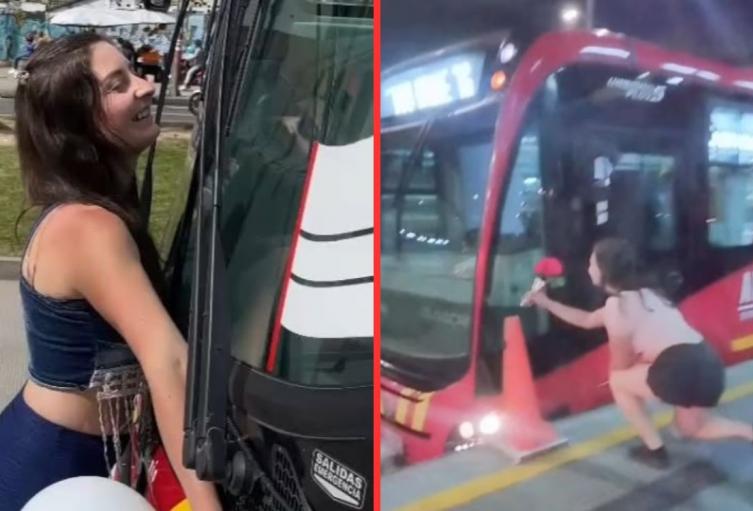 Mujer se casó con un TransMilenio y contó qué ruta es su padrino de bodas