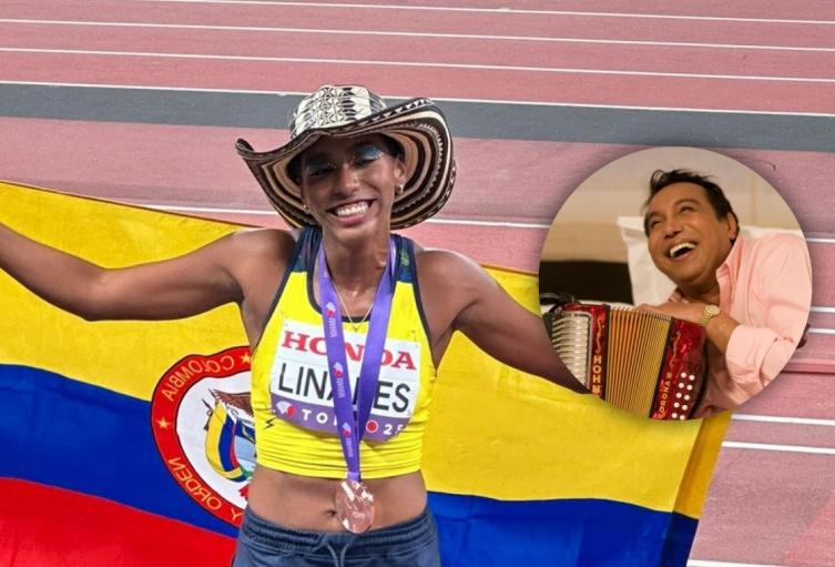 Natalia Linares, atleta colombiana Natalia Linares y Diomedes Díaz