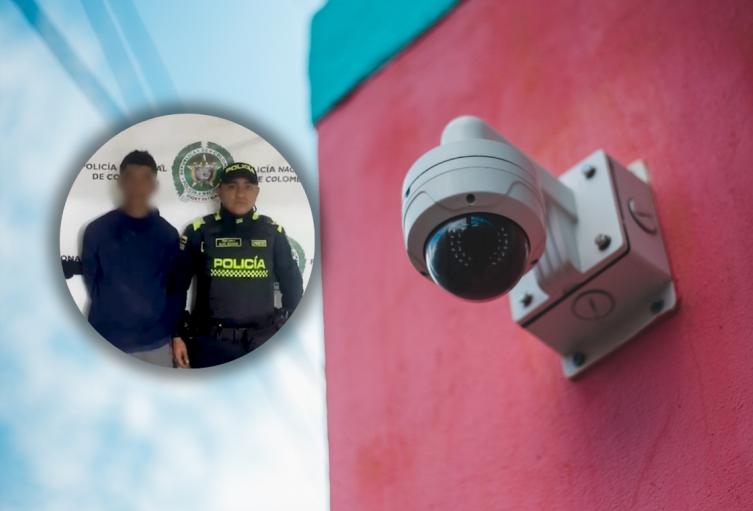 Policía bajó a ladrón que se trepó como el 'Hombre araña' para robar cámara Policía bajó a ladrón que se trepó como el 'Hombre araña' para robar cámara