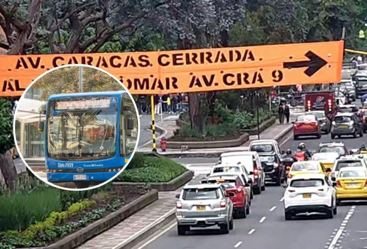 Rutas de TransMilenio se desvían por bloqueos en la calle 72 Rutas de TransMilenio se desvían por bloqueos en la calle 72
