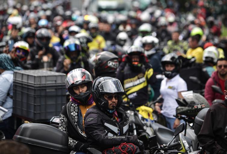 Bloqueo motociclistas en Bogotá Bloqueo motociclistas en Bogotá