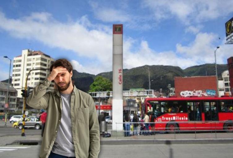 Usuario de la estación de TransMilenio de la Calle 76