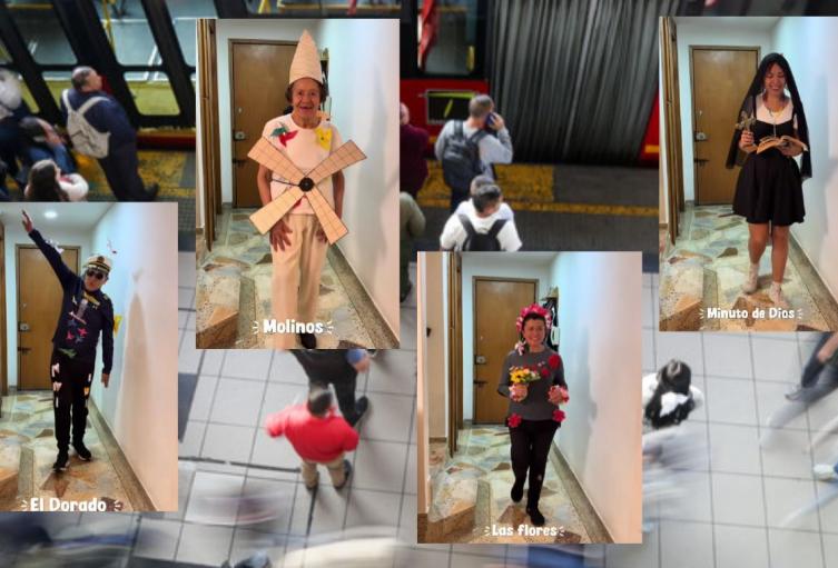 Familia se disfraza de estaciones de TransMilenio arrasan en redes Familia se disfraza de estaciones de TransMilenio arrasan en redes