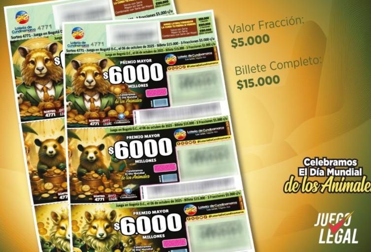 Lotería de Cundinamarca, 6 de octubre de 2025