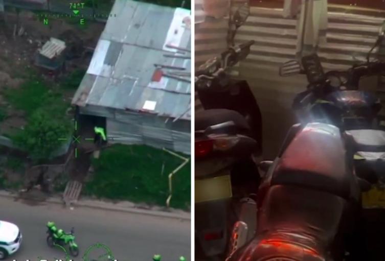 Operativo contra bodega de motos robadas en Bogotá