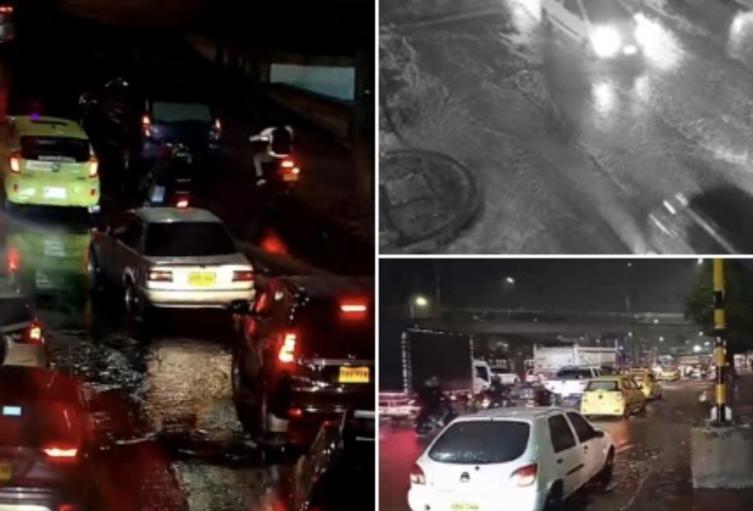 Aguacero complica la movilidad: TransMilenios atrapados y tráfico lento