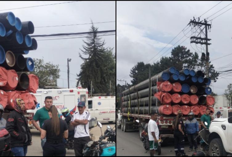 Choque múltiple en la calle 13