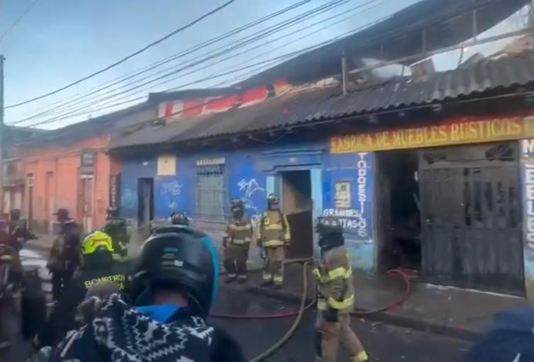 Incendio barrio Las Cruces de Bogotá