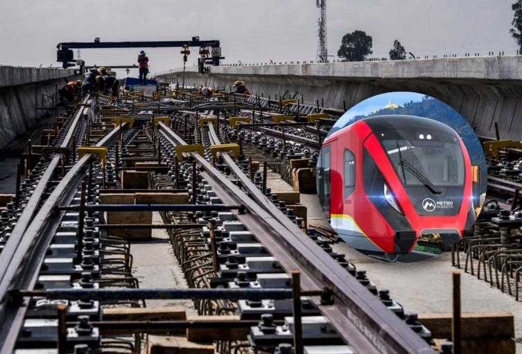 Metro de Bogotá: rieles sobre el viaducto