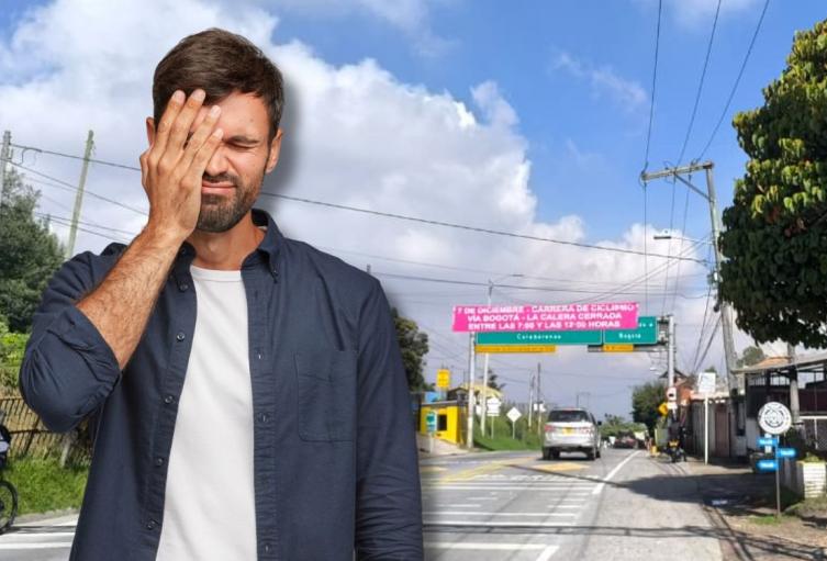 Cierre total en la vía Bogotá – La Calera: piden paciencia en el Puente de Velitas
