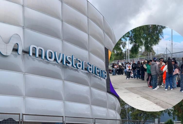 Personas hacen fila para el homenaje a Yeison Jiménez en el Movistar Arena