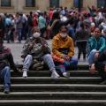 Protesta de migrantes venezolanos en Bogotá
