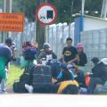 Venezolanos varados en Bogotá que piden regresar a su país.