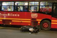 Accidente de TransMilenio y moto
