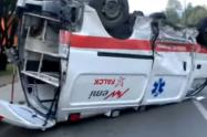 Volcamiento de ambulancia en Las Américas el 14 de julio